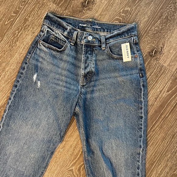 High-Waisted Button-Fly Slouchy Straight Ripped Jeans - Picture 4 of 4